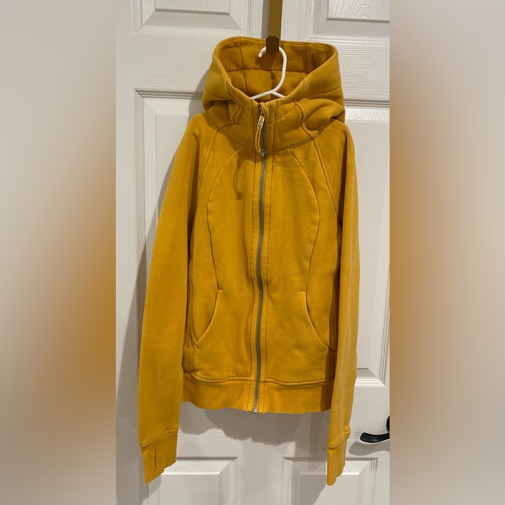 lululemon Mustard Yellow Scuba Hoodie Full Zip Sweatshirt Size 4
